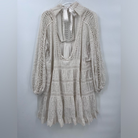 Free People Venice Mini Dress in Ivory size medium - Picture 7 of 8